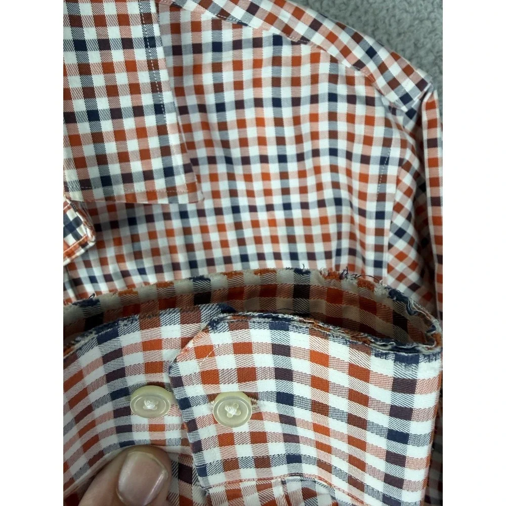 Banana Republic Dress Shirt Mens XL Multicolor Gingham Non Iron Slim Fit Mens